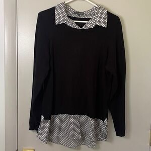 Adrianna Papell Black and White Patterned Top
